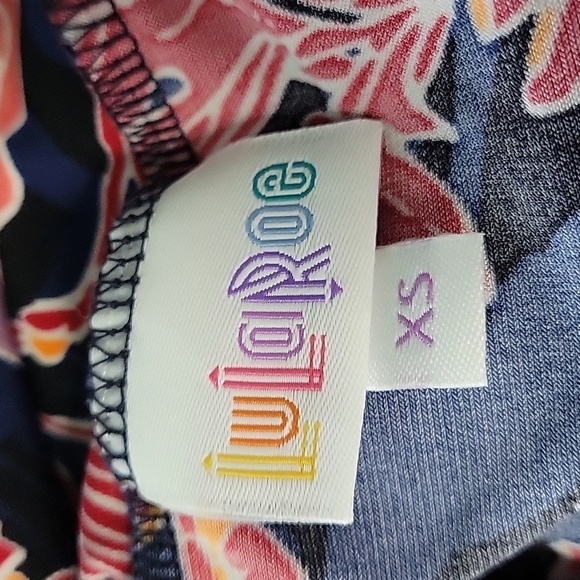 LulaRoe Blue,Red,Orange Floral Maxi Skirt Maxmalisim Style Size XS NWT - Picture 10 of 11